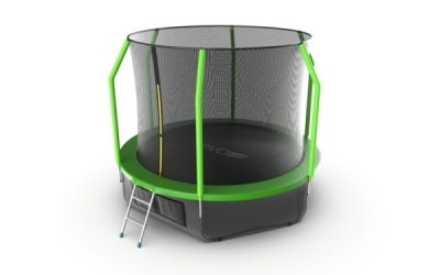 Батут EVO JUMP Cosmo 10ft+Lower net(зелёный) с внутренней сеткой и лестницей+нижняя сеть